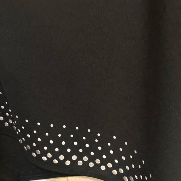 Express size 12 black one shoulder dress silver studded ,silver mesh detail - Picture 8 of 16